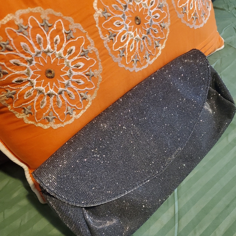 Elegant Evening purse - Silver glitter shimmer